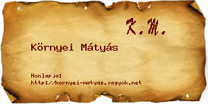 Környei Mátyás névjegykártya